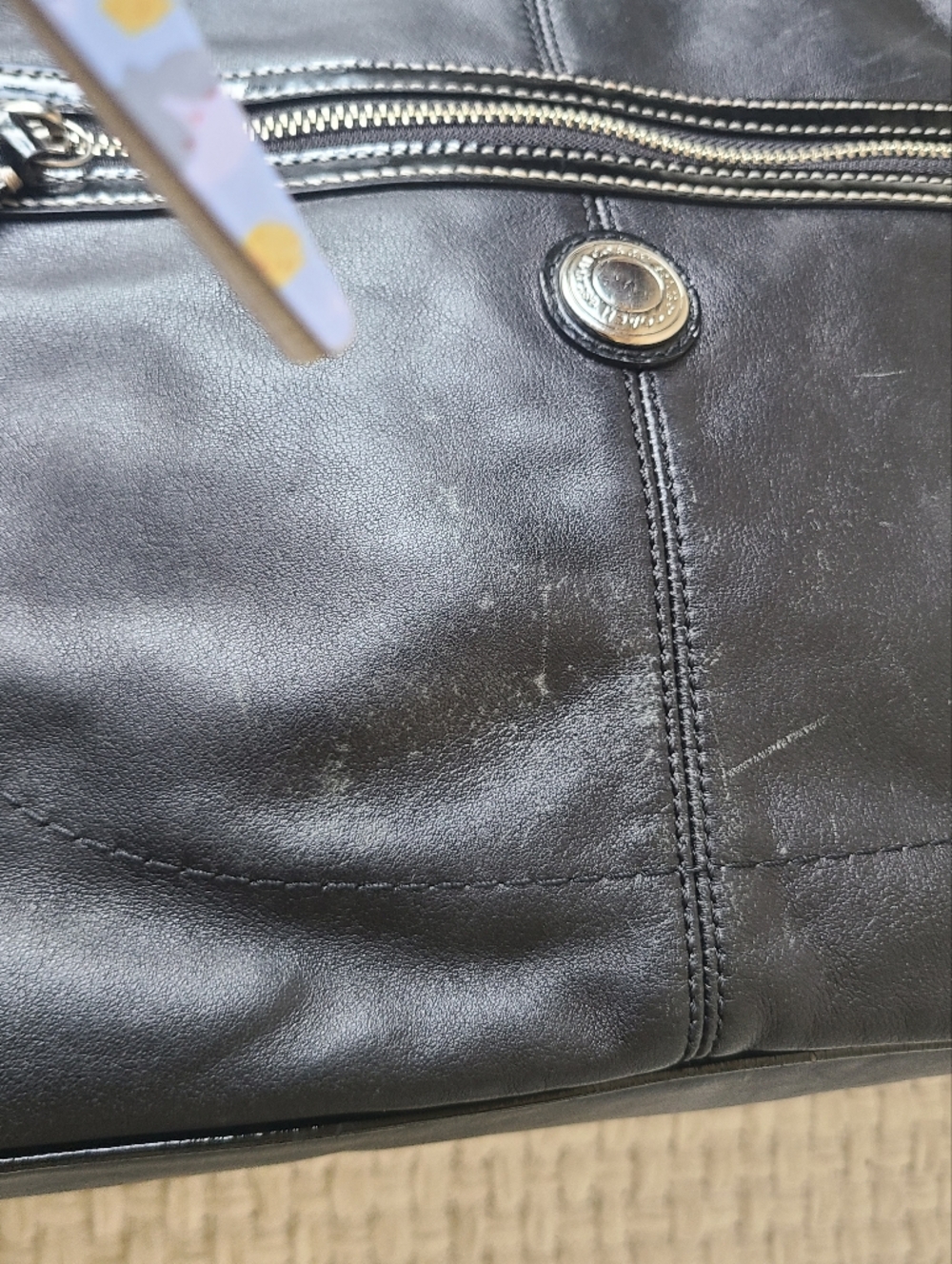 Coach Classic Black Leather Handbag - Picture 10 of 14